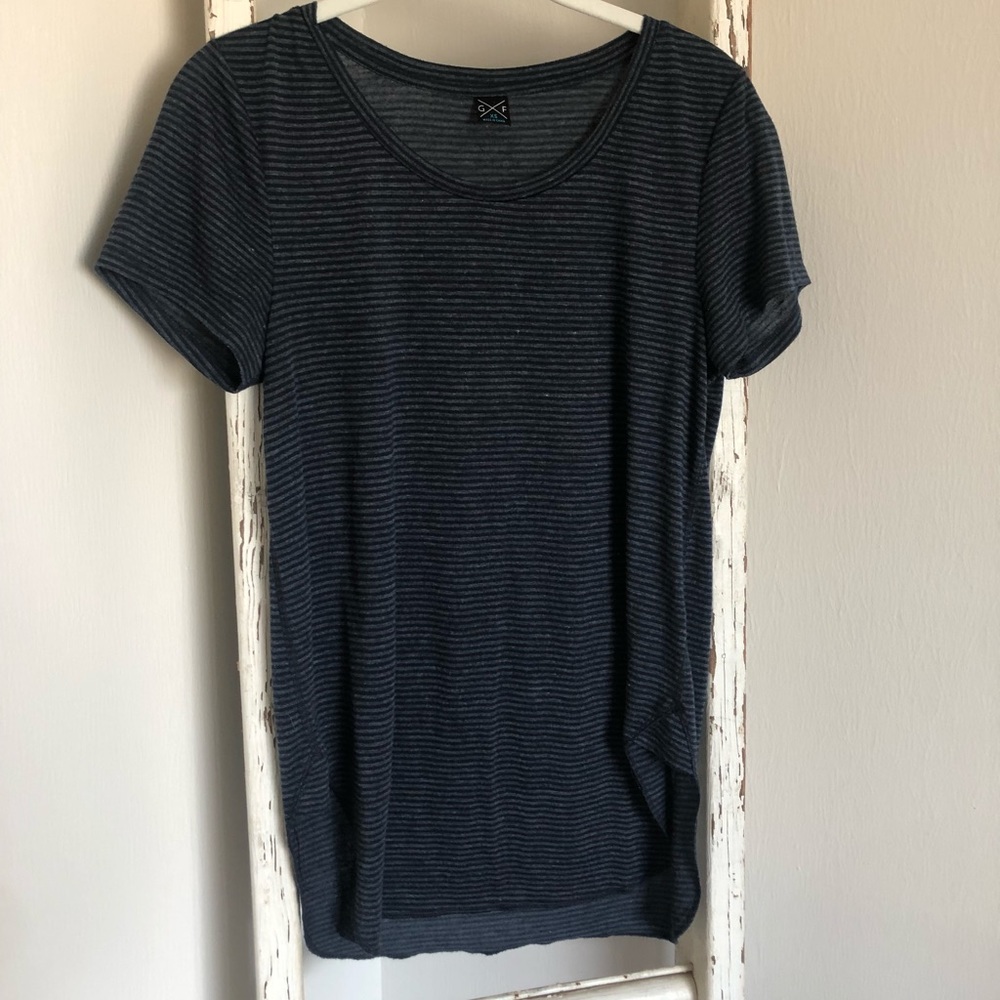 Loose Striped Navy Blue Tee